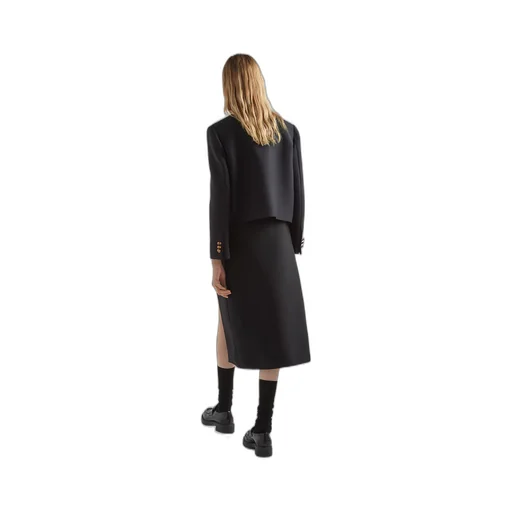 Single-breasted tricotine jacket