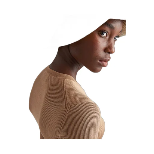Cropped silk sweater with logo