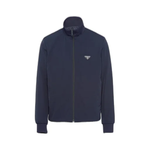 Stretch technical fabric zipper sweatshirt
