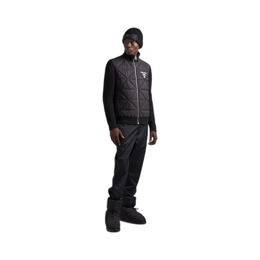 Quilted Re-Nylon and cashmere jacket