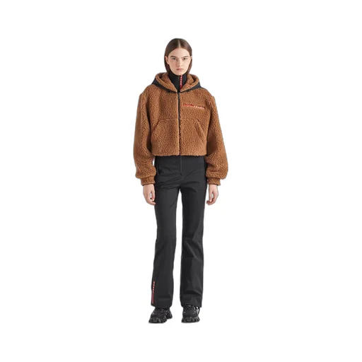 Cropped double fleece jacket