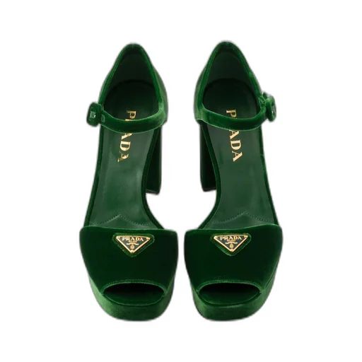 Velvet platform sandals
