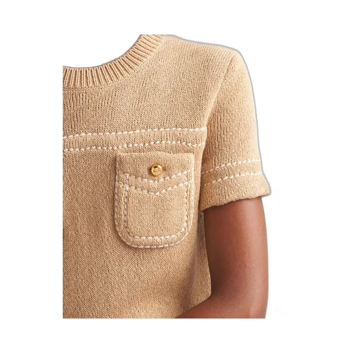 Cotton crew-neck dress