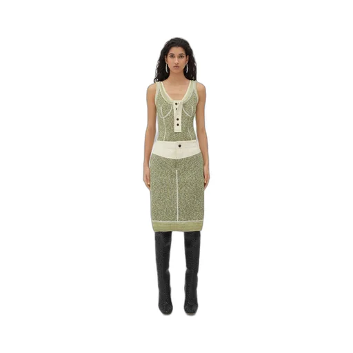 Textured Mouline Cotton Jersey Skirt