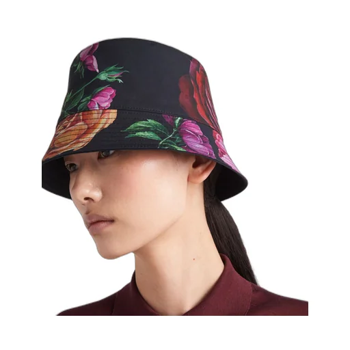 Reversible printed cotton bucket hat
