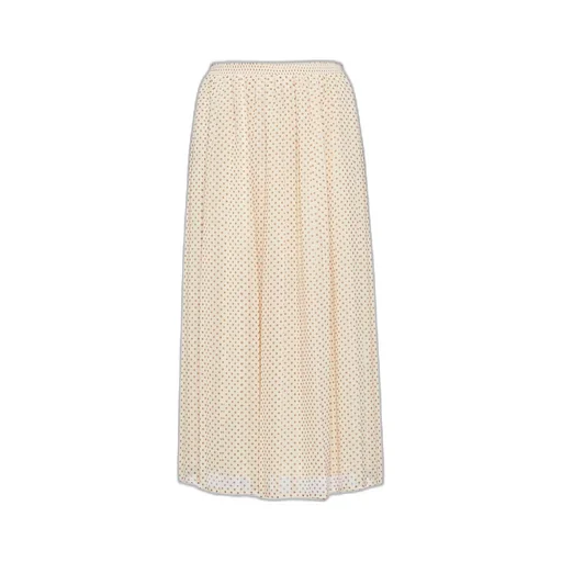 Polka-dot georgette midi skirt