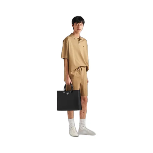 Oversized cotton polo shirt
