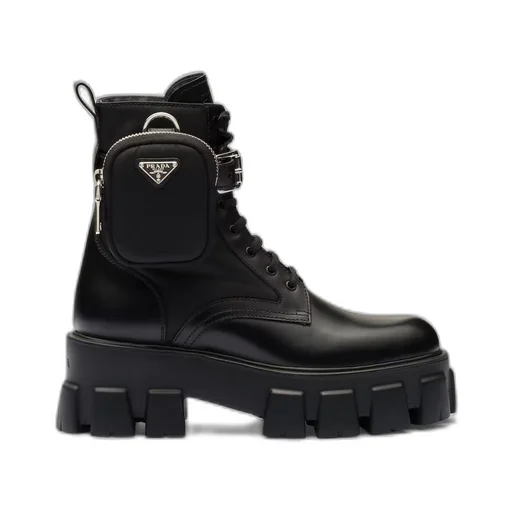 Monolith leather and Re-Nylon boots with pouch