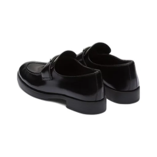 Brushed leather loafers