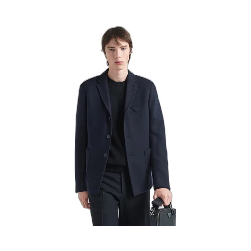 Single-breasted cashmere and wool jacket