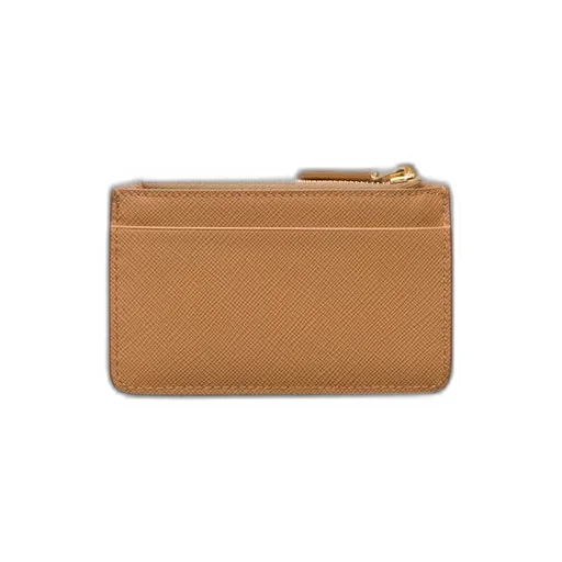 Saffiano and smooth leather card holder