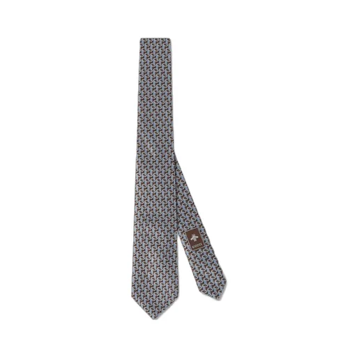 Geometric G silk jacquard tie
