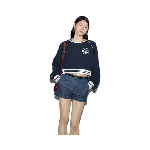 Cotton jersey sweatshirt with embroidery