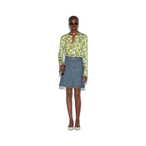 Floral print fine wool silk cardigan