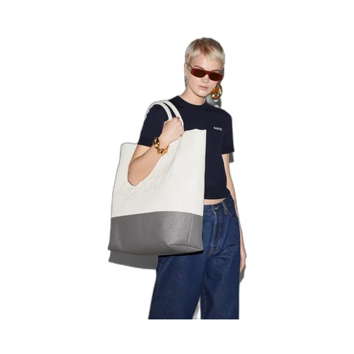 Canvas tote bag with embossed detail