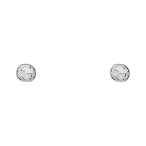 Gucci Interlocking 18k white gold earrings