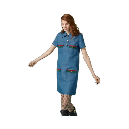 Denim dress with Web detail