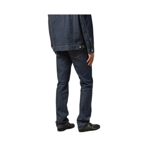 Denim trousers with GG embossed detail