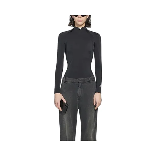 Slim Fit Sports Long Sleeves Black