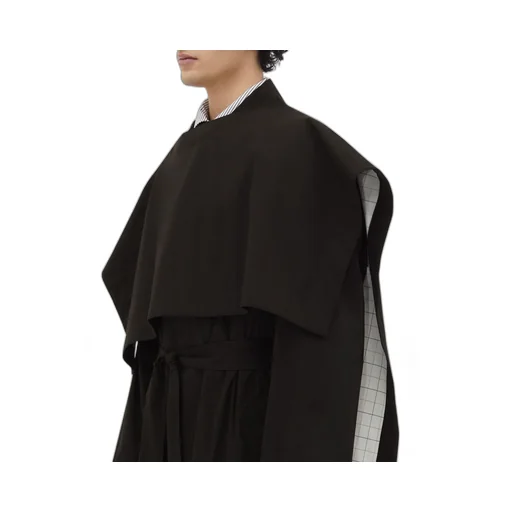 Cotton Silk Cape With Check Lining