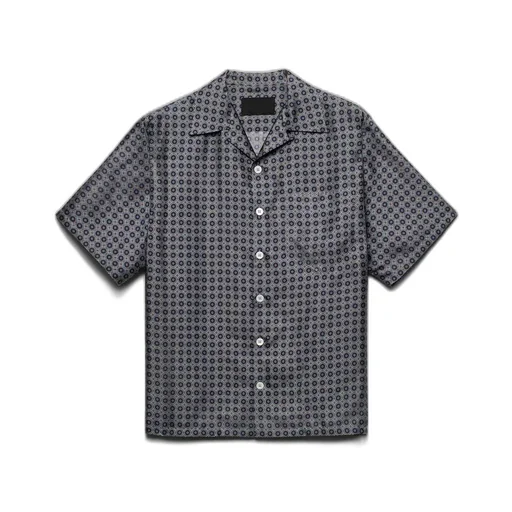 Short-sleeved silk shirt