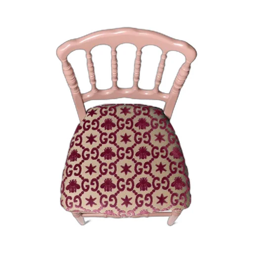 Wood chair with GG bees and stars