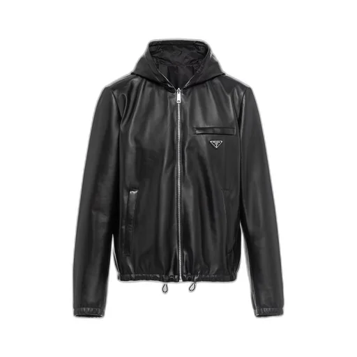 Reversible nappa and Re-Nylon blouson jacket
