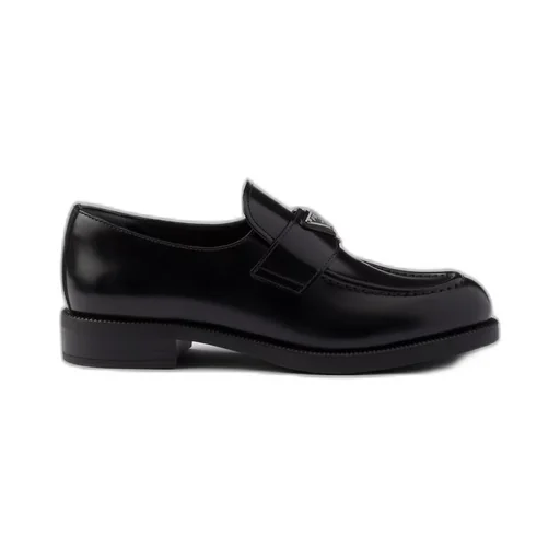 Brushed leather loafers