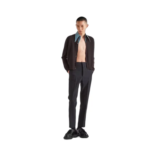 Cashmere cardigan with collar
