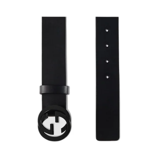 Leather belt with interlocking G buckle