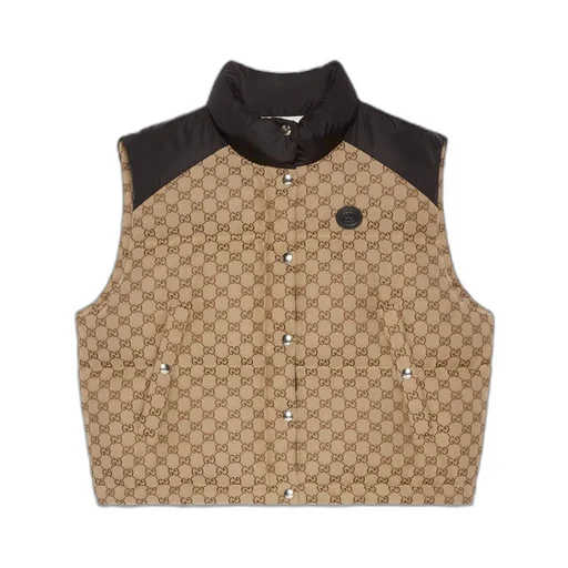 GG cotton canvas puffer vest