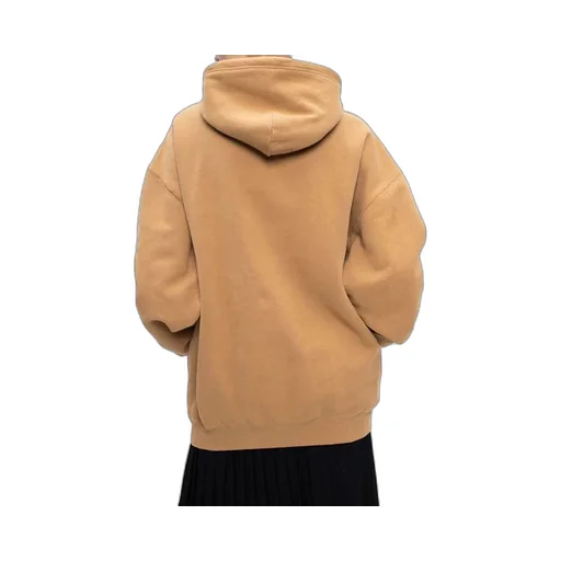Chest Alphabet Logo Embroidered Hoodie Khaki