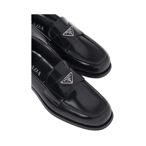 Brushed leather loafers