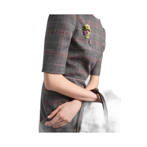 Prince-of-Wales checked midi-dress