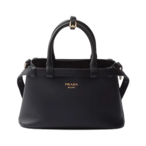 Prada Buckle small leather handbag with double belt