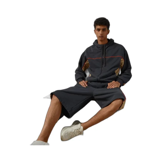Cotton jersey shorts with GG inserts