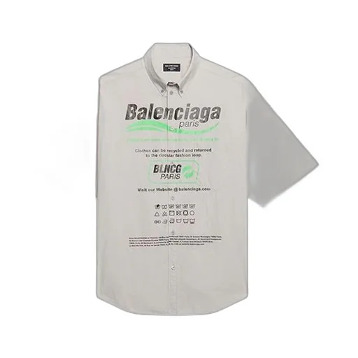 Cotton Loose Short Sleeve Shirt Gray