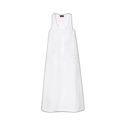 Cotton poplin dress with embroidery