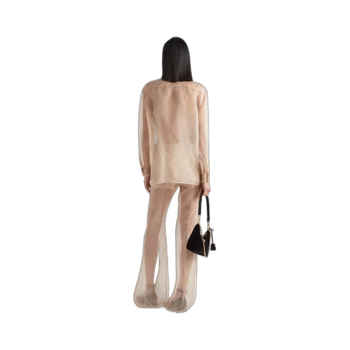 Embroidered organza shirt