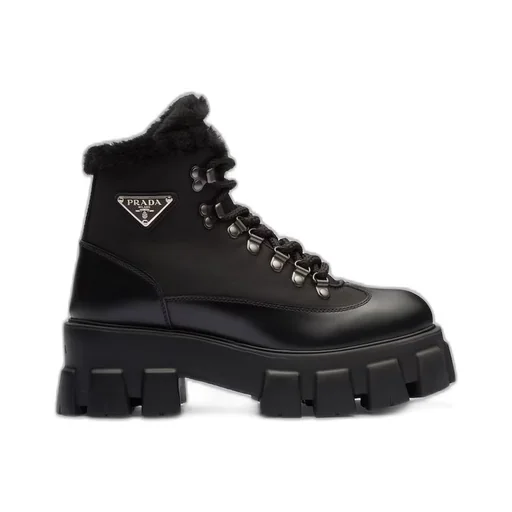 Monolith leather and Re-Nylon booties