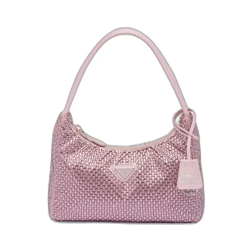 Satin mini-bag with crystals
