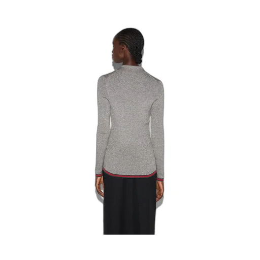 Extra fine rib cashmere knit top