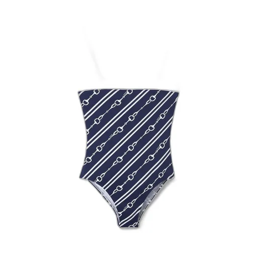 Horsebit print sparkling jersey swimsuit
