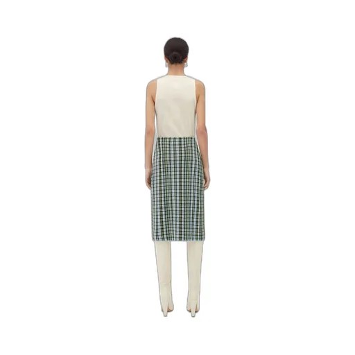 Cotton Viscose Check Skirt