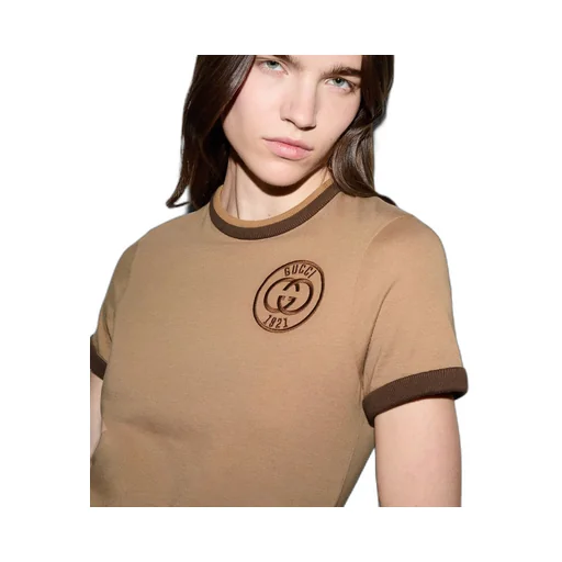 Cotton jersey T-shirt with Gucci embroidery
