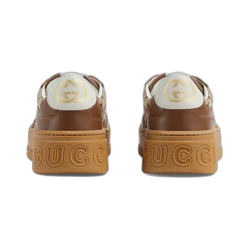 Children's leather platform trainer