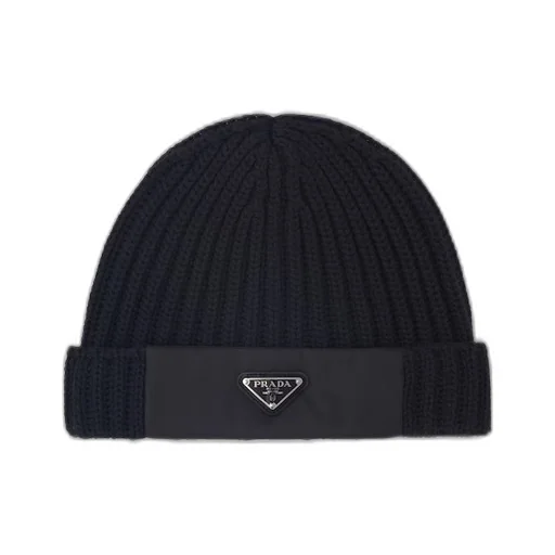 Re-Nylon gabardine and wool cap