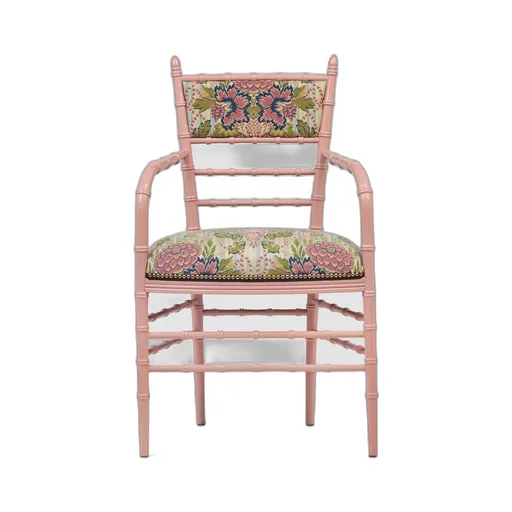 Chiavari floral jacquard chair with arm rests