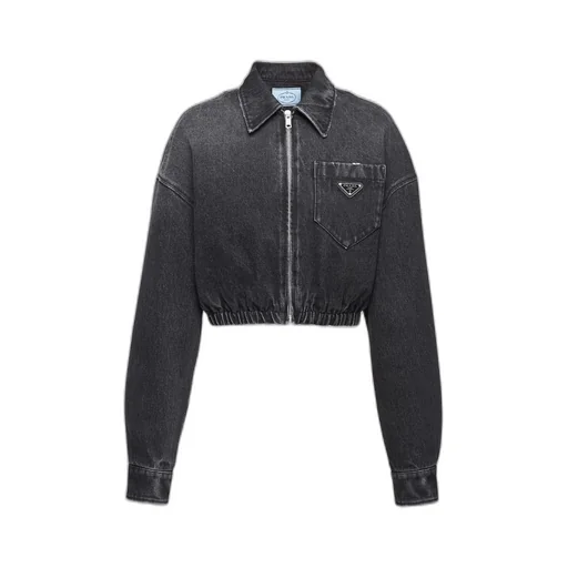 Denim blouson jacket