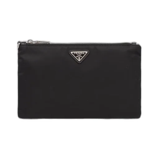 Re-Nylon and Saffiano leather pouch